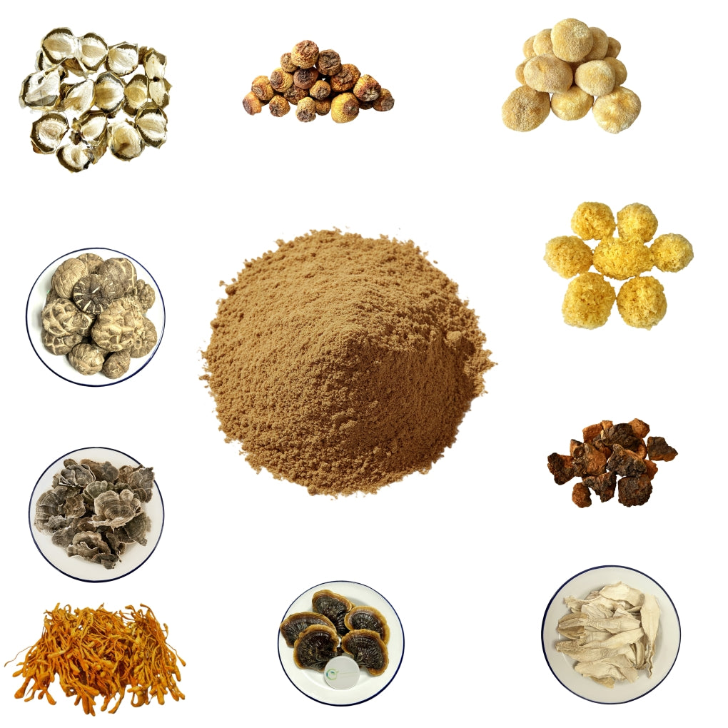 10 in 1 Mushroom Supplement Powder 20% Beta Glucan / Pesticide Residue Free
