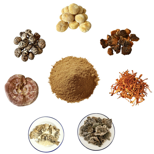 7 in 1 Mushroom Supplement Powder 20% Beta Glucan /Pesticide Residue Free