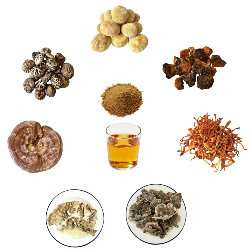 7 in 1 Mushroom Supplement Powder 20% Beta Glucan /Pesticide Residue Free